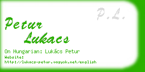 petur lukacs business card